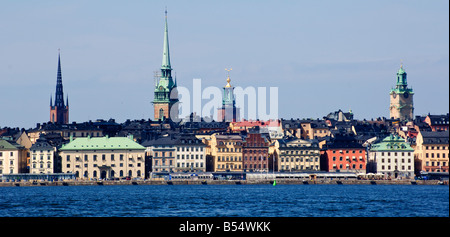 Vue de Gamla Stan, la vieille ville de Stockholm Suède Banque D'Images