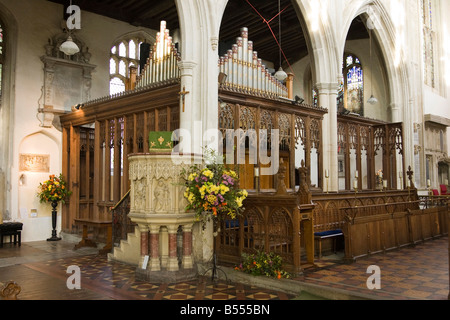 L'église Holy Trinity à long Melford, Suffolk, UK Banque D'Images