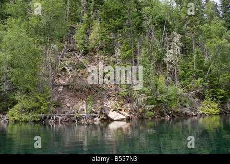 Dans une région sauvage du lac Clearwater Lake Parc provincial Wells Gray British Columbia Canada Banque D'Images