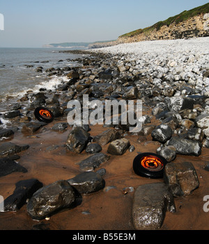 Sable mer roues envirenmental falaises du jurassique Banque D'Images