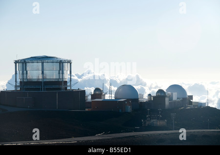 Observatoire astronomique sur le cratère de Haleakala haut de Haleakala, NP, Maui, Hawaii, USA Banque D'Images