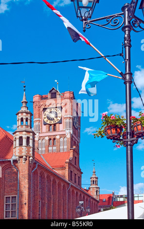 La vieille ville médiévale Hall (Ratusz) dans la place du marché (Rynek), Torun, Pologne, qui est maintenant un musée Banque D'Images