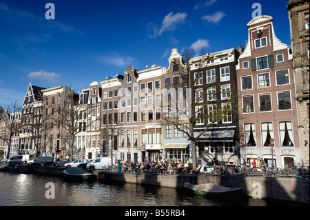 Les bâtiments historiques à côté canal Keizersgracht à Amsterdam aux Pays-Bas en 2008 Banque D'Images