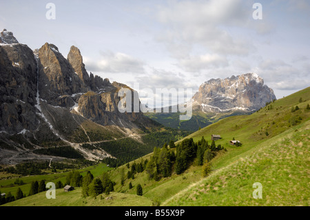 Sella Gruppe et Sasso Lungo, Dolomites, Italie Banque D'Images
