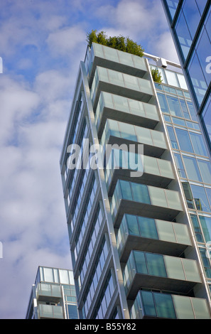 West Perry appartements à New York, conçu par l'architecte Richard Meier (pour un usage éditorial uniquement) Banque D'Images