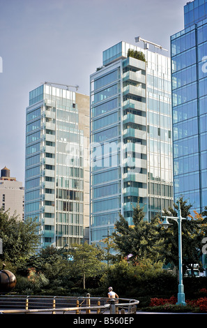 West Perry et Charles Street appartements à New York, conçu par l'architecte Richard Meier (pour un usage éditorial uniquement) Banque D'Images