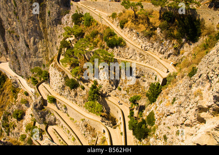 Via Krupp, Capri, Italie Banque D'Images