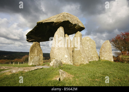 Bronze-Age Pentre Ifan chambre funéraire mégalithique Mégalithe Banque D'Images