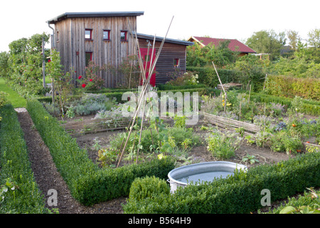 Potager avec fort hedges Banque D'Images