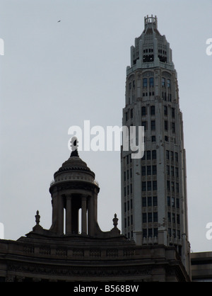 Tour blanche octogonal en haut de Mather Tower Building. La boucle. Chicago. L'Illinois. USA Banque D'Images