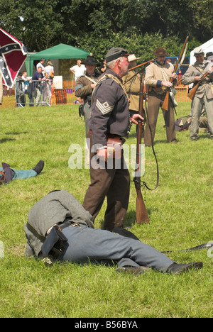 Des soldats de la Confédération au pays borde Hill Fair à West Sussex. Banque D'Images