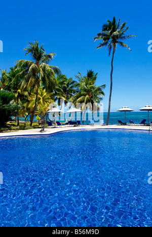 Piscine à l'hôtel Coco de Mer dans l'île de Praslin Seychelles Banque D'Images