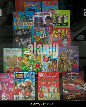 D'affichage de vitrine UK meilleurs ventes de livres pour enfants les plus populaires 2008 Banque D'Images