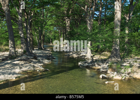 Texas Hill Country Bandera Comté Freeman traversant la rivière Medina Banque D'Images