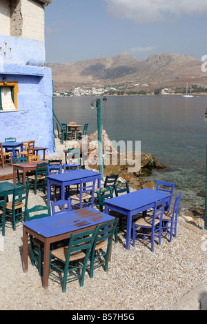 Taverne grecque traditionnelle de l'île de Leros Dodécanèse, Grèce Banque D'Images