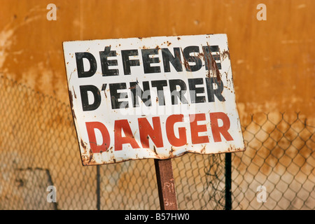 Défense d entrer aucun signe de danger Danger d'entrée en France Banque D'Images