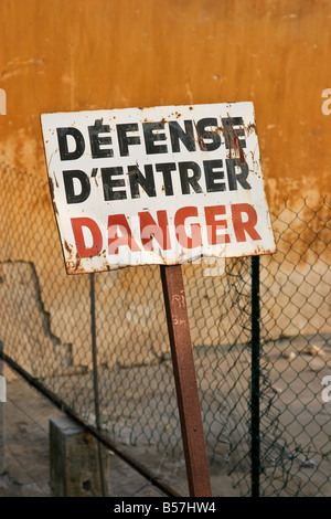 Défense d entrer aucun signe de danger Danger d'entrée en France Banque D'Images