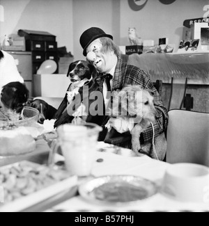 Fête de Noël des chiens. 'Hobo' accueille le doggy réduite bénéficiant d'un menu composé de biscuits, de la viande de chiens, de la Turquie et de chocolat sauce-sauce-gouttes. ;Décembre 1970 ;70-11583-006 Banque D'Images