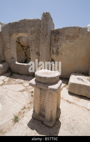 Hagar Qim, un temple mégalithique, UNESCO World Heritage Site, Malta, Europe Banque D'Images