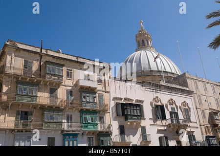 Dôme de l'église des Carmes, La Valette, Malte, Europe Banque D'Images