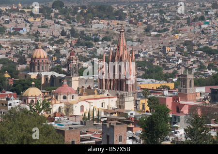 Vue sur San Miguel de Allende (San Miguel) du point de vue Mirador, État de Guanajuato, Mexique, Amérique du Nord Banque D'Images