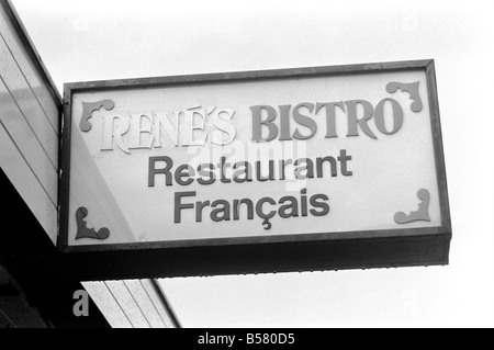 Restaurant Le Bistro, Le Bistro aussi les vignobles. Janvier 1975 75-00317-004 Banque D'Images