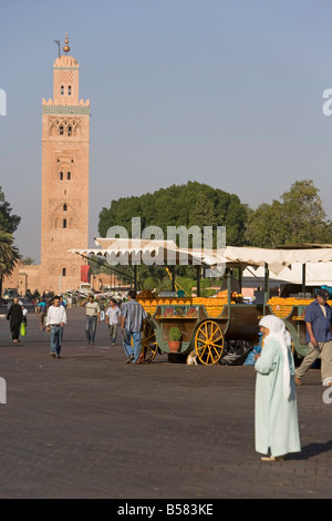 La place Jemaa el Fna (Place Djemaa el Fna), Marrakech, Maroc, Afrique du Nord, Afrique Banque D'Images