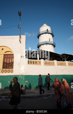 La mosquée Hamoudi dans le quartier européen de la ville de Djibouti, Djibouti, Afrique Banque D'Images