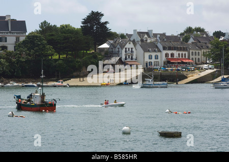 Ste-Marine près de Bénodet, une populaire station de voile, le sud de l'Finistère, Bretagne, France, Europe Banque D'Images