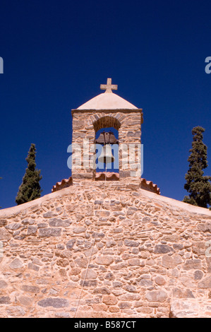 Petite pierre église Byzantine d'Agios Nikolaos, sur le terrain de l'hôtel Minos Palace Hotel, Crete, Grèce Banque D'Images