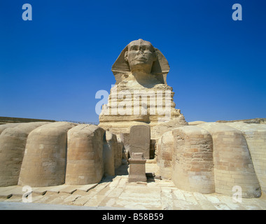 Le grand Sphinx Gizeh Site du patrimoine mondial de l'UNESCO Le Caire Égypte Afrique Afrique du Nord Banque D'Images