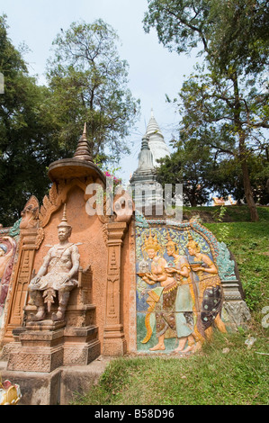 Wat Phnom, Phnom Penh, Cambodge, Indochine, Asie du sud-est Banque D'Images