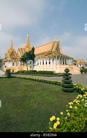 La salle du trône royal, du Palais Royal, Phnom Penh, Cambodge, Indochine, Asie du sud-est Banque D'Images