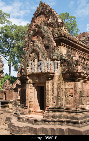 Banteay Srei temple hindou, près de Angkor, Site du patrimoine mondial de l'UNESCO, Siem Reap, Cambodge, Indochine, Asie du sud-est Banque D'Images