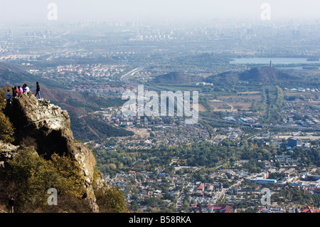 Vue panoramique sur la ville de Fragrant Hills Park, Beijing, Chine Banque D'Images