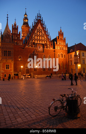 Ville située sur la place du marché de Wroclaw, Pologne, est de l'Europe Banque D'Images