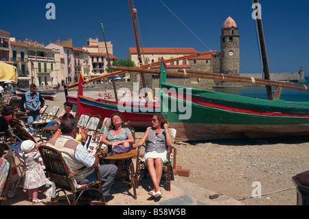Collioure Pyrenees Orientales Languedoc Roussillon Côte Vermeille France Europe Banque D'Images