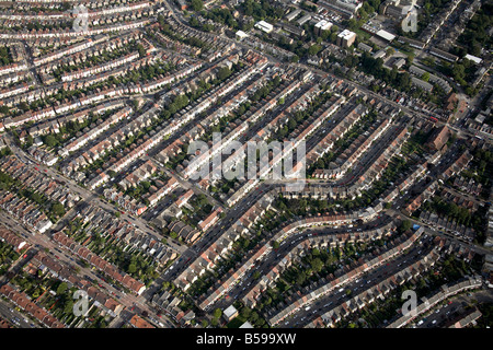 Vue aérienne de la banlieue sud-est de tours maisons Philip Lane Chester Road Gloucester Road Handsworth Road London N15 N17 UK Banque D'Images