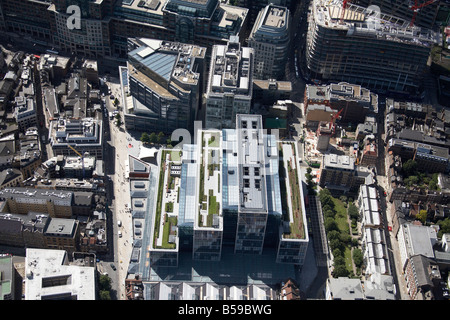 Vue aérienne à l'ouest de la Royal Bank of Scotland, ancien Marché de Spitalfields Brushfield Street Spital Square Bishopsgate London E1 Banque D'Images