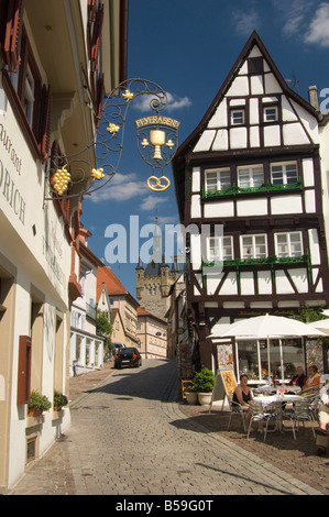 Sur la rivière Neckar, Mauvais Wymphen (Mosbach), Baden-Wurttemberg, Germany, Europe Banque D'Images