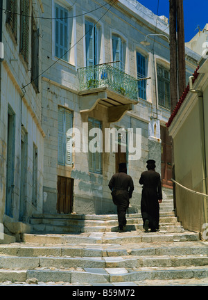 Ermoupoli Syros Cyclades Iles grecques Grèce Europe Banque D'Images