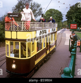 UK Angleterre Devon Seaton Tramway véhicule à la station de Colyton Banque D'Images