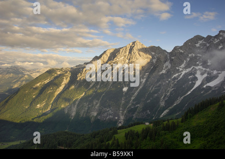 Hoher Goll vu de la montagne de Rossfeld Panoramastrasse, Berchtesgaden, Bavière, Allemagne Banque D'Images