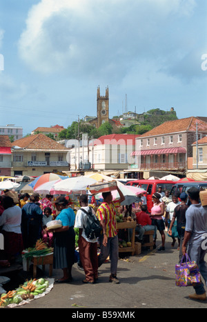 Marché le samedi St George s Grenade Îles du Vent Antilles Caraïbes Amérique centrale Banque D'Images