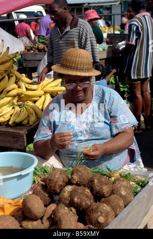 Marché le samedi St George s Grenade Îles du Vent Antilles Caraïbes Amérique centrale Banque D'Images