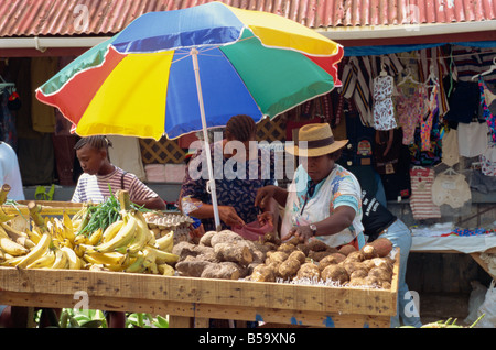 Marché le samedi St George s Grenade Îles du Vent Antilles Caraïbes Amérique centrale Banque D'Images