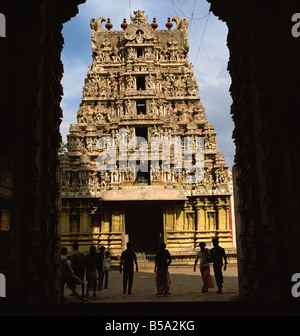 Le Grand Temple Madurai l'Etat du Tamil Nadu Inde Asie Banque D'Images