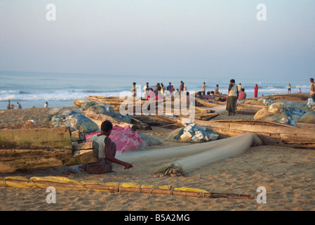 Village de pêcheurs de l'état d'Orissa Puri Inde Asie Banque D'Images