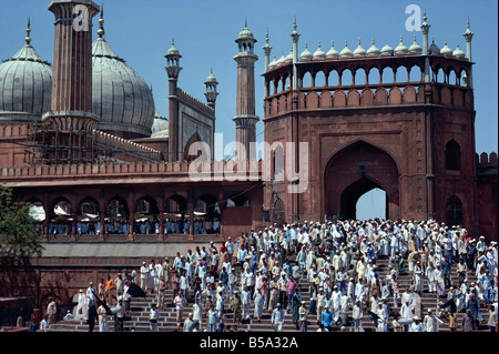 Jama Masjid (mosquée du vendredi), Old Delhi, Inde Banque D'Images