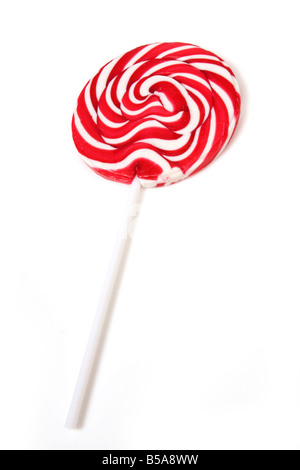 Peppermint lolly pop isolated on a white background studio Banque D'Images